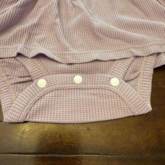 NWOT Loulou Lollipop Tencel Waffle Knit Bodysuit Dress Blush Pink Size 12-18 Mo - Picture 3 of 4